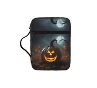 JIUTY Halloween Ghost Pumpkin Printed Bible Tote Bag with Sturdy Handle Protective Carrying Case for Church Worship & Pilgrimage