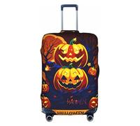 JIUTY Halloween Pumpkin Printing Large Suitcase Cover, Stretchable Suitcase Cover with Double-Sided Print, Keeps Luggage Closed