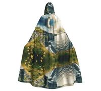 JIUTY Ireland Outdoors County Clare The Cliffs Printing Masquerade,Adult Economic Hooded Cloak 57.8 Inches Long, Perfect For Halloween Parties,Dances