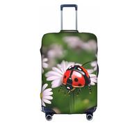 JIUTY Ladybug Daisy Printing Large Suitcase Cover, Stretchable Suitcase Cover with Double-Sided Print, Keeps Luggage Closed
