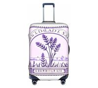 JIUTY Lavender Stamp Printing Large Suitcase Cover, Stretchable Suitcase Cover with Double-Sided Print, Keeps Luggage Closed