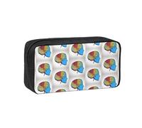 JIUTY Left and Right Brain Printed Stationery Organizer Large Pencil Bag Smooth Zip Polyester Pouch for Teens School Work Trips