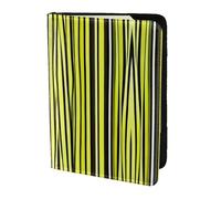 JIUTY Lemon Zest Yellow Stripes Pattern Printing Passport Holder for Women Men,Cowhide Passport Travel Wallet, Travel Document Cover Accessories