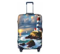 JIUTY Lighthouse Diamond Paint Printing Large Suitcase Cover, Stretchable Suitcase Cover with Double-Sided Print, Keeps Luggage Closed