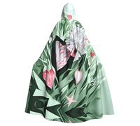 JIUTY Lovely Hearts Printing Masquerade,Adult Economic Hooded Cloak 57.8 Inches Long, Perfect For Halloween Parties,Dances