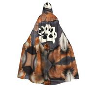 JIUTY Lover Dog Paws Printing Masquerade,Adult Economic Hooded Cloak 57.8 Inches Long, Perfect For Halloween Parties,Dances