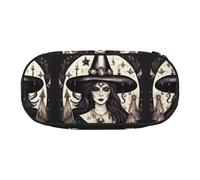 JIUTY Magic Witch Witchcraft Bohemian Cute Aesthetic Big Capacity Zipper Pencil Cases Pen,Portable Office Desk Organizer for Adults