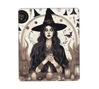 JIUTY Magic Witch Witchcraft Bohemian Drawing Mouse Pad With Stitched Edge Non-Slip Rubber Base Washable Mouse Pads For Computers Laptop