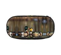 JIUTY Mallard Ducks Cute Aesthetic Big Capacity Zipper Pencil Cases Pen,Portable Office Desk Organizer for Adults