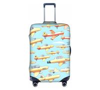 JIUTY Many Cartoon Small Airplanes Printing Large Suitcase Cover, Stretchable Suitcase Cover with Double-Sided Print, Keeps Luggage Closed