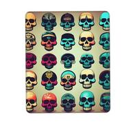 JIUTY Many Cool Retro Skull Head Graphics Mouse Pad With Stitched Edge Non-Slip Rubber Base Washable Mouse Pads For Computers Laptop