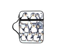 JIUTY Many Cute Baby Penguins Sketch Printed Bible Tote Bag with Sturdy Handle Protective Carrying Case for Church Worship & Pilgrimage