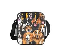 JIUTY Many Dogs Print Clear Lunch Sack See Through PVC Bag with Crossbody Strap Top Handles Clean Utility