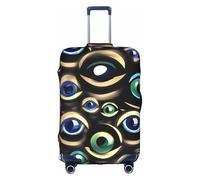 JIUTY Many Evil Eyes Printing Large Suitcase Cover, Stretchable Suitcase Cover with Double-Sided Print, Keeps Luggage Closed
