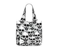 JIUTY Many Mexican Skull Print Foldaway Reusable Shopping Carrier 25l Polyester Tote Grocery Travel Weekend Bag Gift Pick