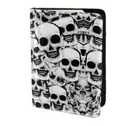 JIUTY Many Mexican Skull Printing Passport Holder for Women Men,Cowhide Passport Travel Wallet, Travel Document Cover Accessories