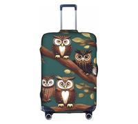 JIUTY Many Owls On Tree Branches Printing Large Suitcase Cover, Stretchable Suitcase Cover with Double-Sided Print, Keeps Luggage Closed
