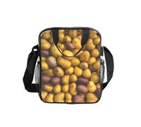 JIUTY Many Potatoes Print Clear Lunch Sack See Through PVC Bag with Crossbody Strap Top Handles Clean Utility