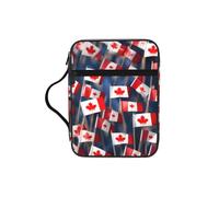 JIUTY Many Small Canadian Flags Printed Bible Tote Bag with Sturdy Handle Protective Carrying Case for Church Worship & Pilgrimage