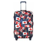 JIUTY Many Small Canadian Flags Printing Large Suitcase Cover, Stretchable Suitcase Cover with Double-Sided Print, Keeps Luggage Closed