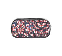 JIUTY Many Small Canadian Flags Stylish Clear Pen Case with Smooth Zipper, Multi-Purpose Stationery Bag for School & Office