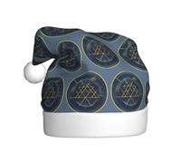 JIUTY Math Geometry Calculus Printing Unisex Santa Hat For Christmas Headwear Thicken Xmas Hats Stage Halloween Community