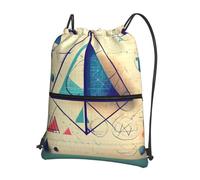 JIUTY Math Geometry G alculus Print Zipper Closure Backpack, Drawstring Shoulder Bag, Compact Light for Workout and Sessions
