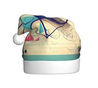 JIUTY Math Geometry Geek Calculus Printing Unisex Santa Hat For Christmas Headwear Thicken Xmas Hats Stage Halloween Community