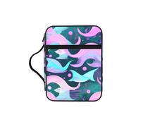 JIUTY Mermaid Pastel Pink Aqua Printed Bible Tote Bag with Sturdy Handle Protective Carrying Case for Church Worship & Pilgrimage