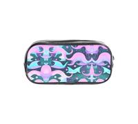 JIUTY Mermaid Pastel Pink Aqua Stylish Clear Pen Case with Smooth Zipper, Multi-Purpose Stationery Bag for School & Office