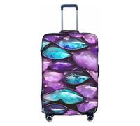 JIUTY Mermaid Pastel Pink Purple Aqua Printing Large Suitcase Cover, Stretchable Suitcase Cover with Double-Sided Print, Keeps Luggage Closed