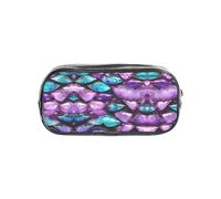 JIUTY Mermaid Pastel Pink Purple Aqua Stylish Clear Pen Case with Smooth Zipper, Multi-Purpose Stationery Bag for School & Office