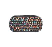 JIUTY Mexican Colourful Skull Stylish Clear Pen Case with Smooth Zipper, Multi-Purpose Stationery Bag for School & Office