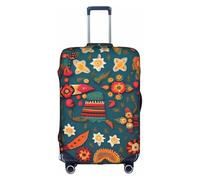JIUTY Mexican Folk Boho Printing Large Suitcase Cover, Stretchable Suitcase Cover with Double-Sided Print, Keeps Luggage Closed