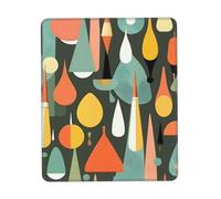 JIUTY Mid Century Modern Retro With Drop Shapes Mouse Pad With Stitched Edge Non-Slip Rubber Base Washable Mouse Pads For Computers Laptop