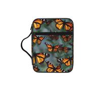 JIUTY Monarch Butterflies Printed Bible Tote Bag with Sturdy Handle Protective Carrying Case for Church Worship & Pilgrimage