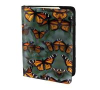 JIUTY Monarch Butterflies Printing Passport Holder for Women Men,Cowhide Passport Travel Wallet, Travel Document Cover Accessories