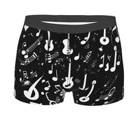 JIUTY Music Symbols Love Printing 1 Pack Mens Boxer Briefs Underwear, Moisture Wicking Breathable Performance Underwear For Men Black