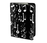JIUTY Music Symbols Love Printing Passport Holder for Women Men,Cowhide Passport Travel Wallet, Travel Document Cover Accessories