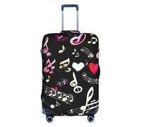 JIUTY Music Symbols Lovely Printing Large Suitcase Cover, Stretchable Suitcase Cover with Double-Sided Print, Keeps Luggage Closed