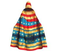 JIUTY Native Hawaiian Flag Printing Masquerade,Adult Economic Hooded Cloak 57.8 Inches Long, Perfect For Halloween Parties,Dances