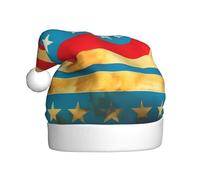 JIUTY Native Hawaiian Flag Printing Unisex Santa Hat For Christmas Headwear Thicken Xmas Hats Stage Halloween Community