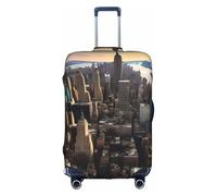 JIUTY New York City Printing Large Suitcase Cover, Stretchable Suitcase Cover with Double-Sided Print, Keeps Luggage Closed