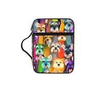 JIUTY Oil Cute Schnauzer Dogs Printed Bible Tote Bag with Sturdy Handle Protective Carrying Case for Church Worship & Pilgrimage