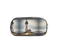 JIUTY Old Lighthouse-Standard-Scale-2_00x Stylish Clear Pen Case with Smooth Zipper, Multi-Purpose Stationery Bag for School & Office