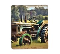 JIUTY Old Tractor Photo Farm Mouse Pad With Stitched Edge Non-Slip Rubber Base Washable Mouse Pads For Computers Laptop