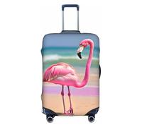 JIUTY One Flamingo On Beach Printing Large Suitcase Cover, Stretchable Suitcase Cover with Double-Sided Print, Keeps Luggage Closed