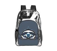 JIUTY Orca Killer Whale Print Clear Security Backpack Pvc School Bookbag Travel Front Pocket Side Mesh Modern Utility