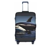 JIUTY Orca Killer Whale Print Printing Large Suitcase Cover, Stretchable Suitcase Cover with Double-Sided Print, Keeps Luggage Closed