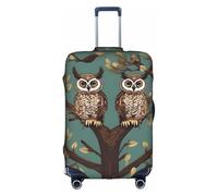 JIUTY Owl Tree Branches Printing Large Suitcase Cover, Stretchable Suitcase Cover with Double-Sided Print, Keeps Luggage Closed